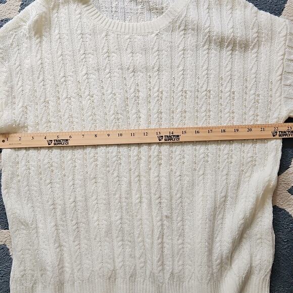 Cable Knit Crew Neck Sweater With Pearls - Picture 6 of 8